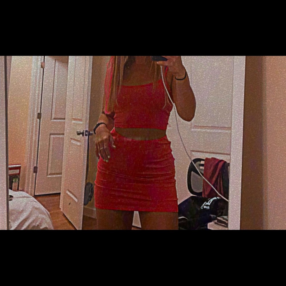 2 piece hot pink outfit worn once